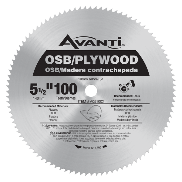 Avanti 5-1/2" X 100-Teeth Plywood Circular Saw Blade