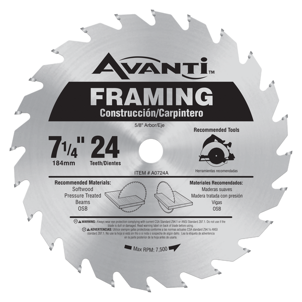 7-1/4 in. x 24-Teeth Framing Circular Saw Blade