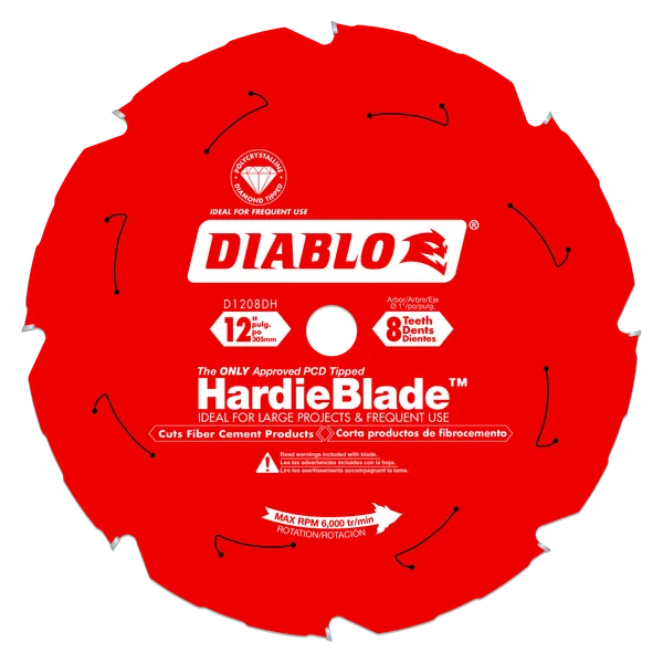 HardieBlade 12 in. x 8 Tooth PCD Fiber Cement Blade